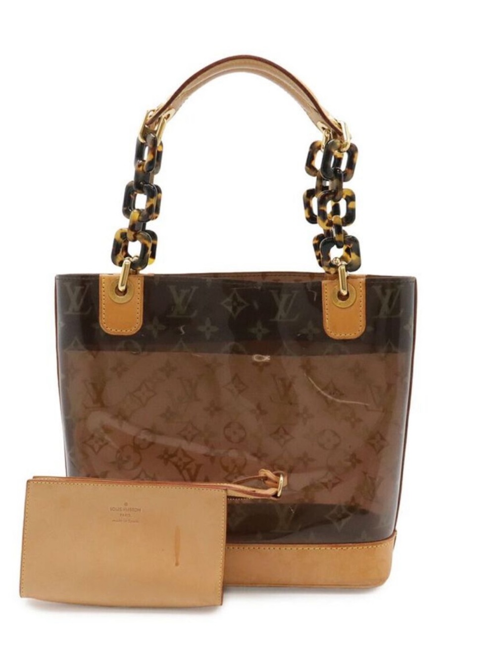 Louis Vuitton Monogram Transparent Cabas Tote with Tortoiseshell Chain Handles